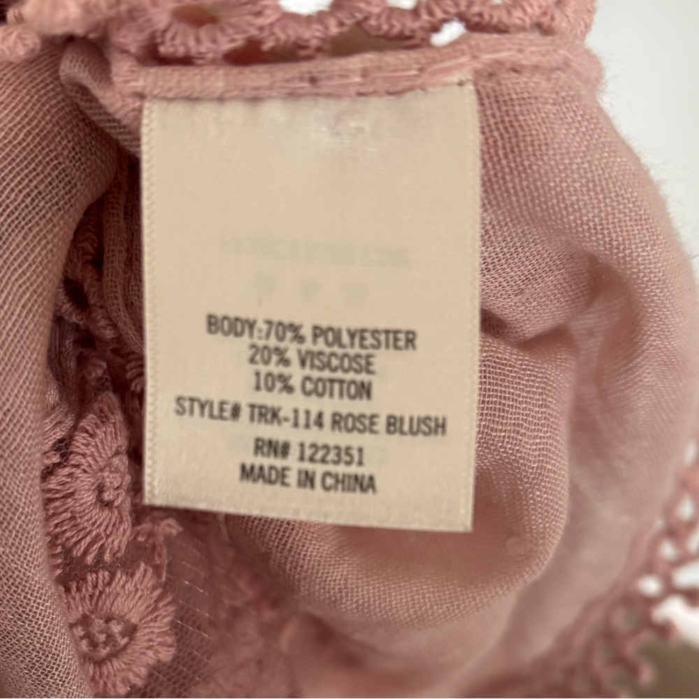 Francesca’s pink lace sheer gauze kimono one size - Picture 6 of 7
